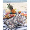 thumbnail image 3 of Pack of 2 Outdoor Pillow Covers, Boho Vintage Blue and Red Floral Pattern Waterproof Square Throw Pillowcase Cushion Decorative Pillow Covers for Couch Patio Tent, 24x24 in, 3 of 6
