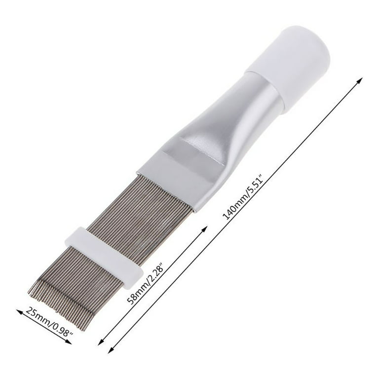 GKmow 2 PCS Air Conditioner Condenser Fin Cleaning Brush, Stainless Steel  Radiator Fin Comb, Metal Fin Evaporator Radiator Repair Tool for for Most