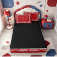 thumbnail image 4 of meiyoeat Classic Flower Zipper Queen Comforter Set with Fitted Sheet and 2 Pillowcases,Paisley Print Zipper Bedding Set For Adults,Red White,Black Reversible,4-Piece, 4 of 7