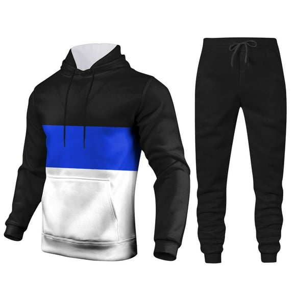 Akiihool Winter Sweatpant Sets Men 2 Piece Outfits Men's 2 Piece Polo Sweatsuits Sets Long Sleeve Casual Sports Outfits (W,XL)
