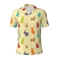 thumbnail image 2 of Daiia Colorful Rabbit Pattern Men’s Polo Shirts,Solid Deck Shirt,Classic Fit, Breathable Cotton Polo for Casual and Sport Wear-XX-Large, 2 of 7
