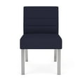 thumbnail image 2 of Waterfall Reception Waiting Room Armless Guest Chair / Silver Steel / Navy Blue, 2 of 5