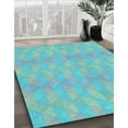 thumbnail image 3 of Ahgly Company Tapis d'Intérieur Lavable en Machine Carré Transitionnel Ara Bleu Vert, 4 Pieds Carré, 3 of 7