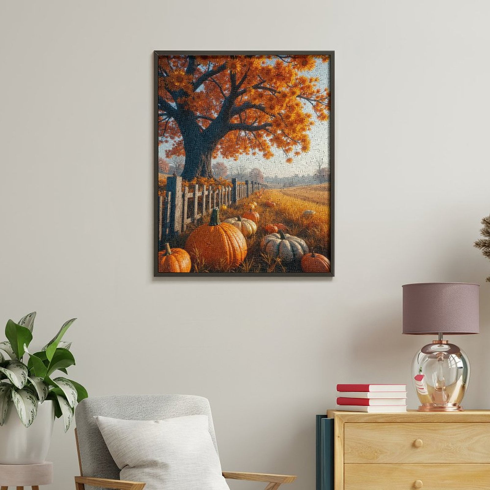 Paint by Numbers Kit for Adults, Autumn Harvest Scenic Landscape Paint by Numbers, Easy Paint by Numbers Kit for Adults Beginner, DIY Adult Paint by Number Kits on Canvas, Home Decor 12x16in