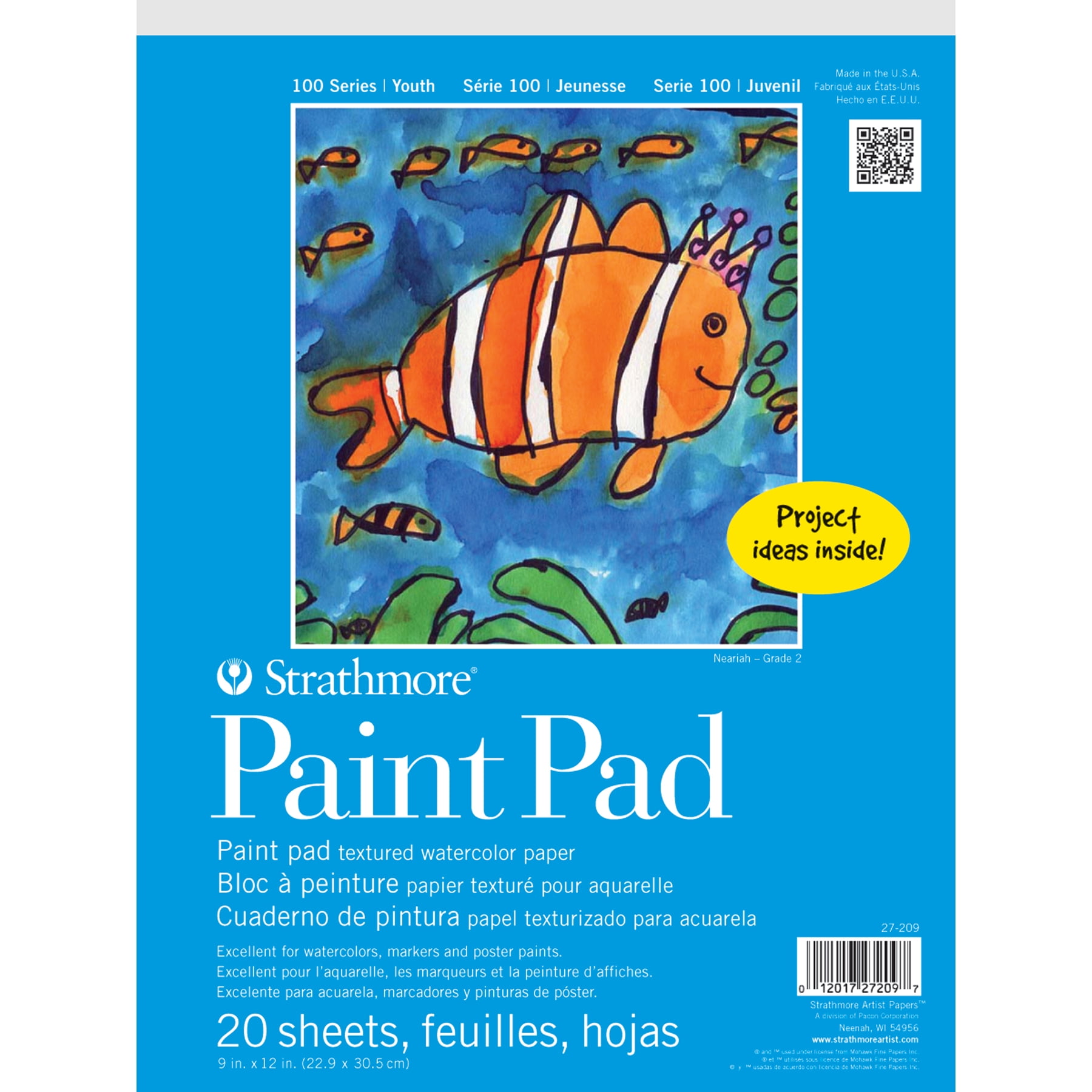 Strathmore 100 Series Paint Pad, 20 Sheet, 9x12 inch, Pack of 3