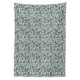 thumbnail image 3 of Ambesonne Floral Tablecloth Rectangular Table Cover, Hand Drawn Orchid Doodle, 52"x70", Mint Green Navy Blue, 3 of 4