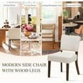 thumbnail image 3 of COLAMY Mid Century Modern Dining Chairs Set of 4, Upholstered Kitchen Chairs with Open Back, Fabric Side Dining Room Chairs with Wood Legs for Dining Room Kitchen Restaurant, Beige, 3 of 14