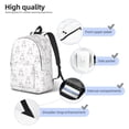 thumbnail image 4 of Rateoe Heart Rabbit Pattern Canvas College Laptop Backpack,Travel Daypack,Durable Rucksack Travel Notebook Bag School Backpack Book Bag for Men Women-Medium, 4 of 7