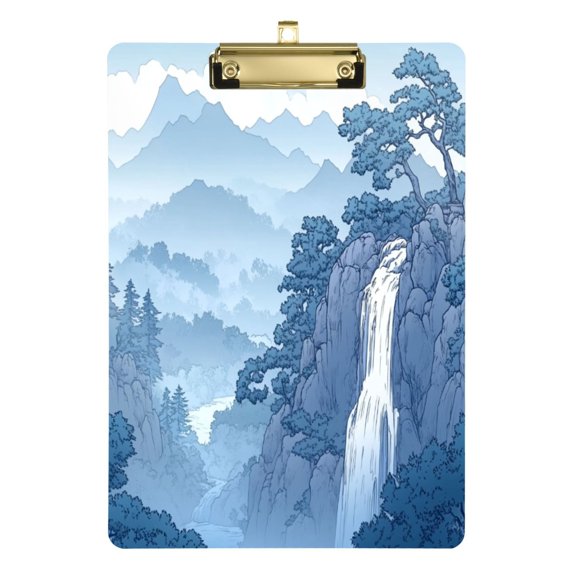 Landscape 12.5x9in Clipboard, Durable Acrylic with Metal Clip and Wall Hook for Office or Classroom