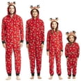 thumbnail image 3 of Conjuntos a juego con estampado de alce navideño para adultos y niños, peleles bonitos con capucha y cremallera, monos con apariencia familiar, novedad de 2023, 3 of 4