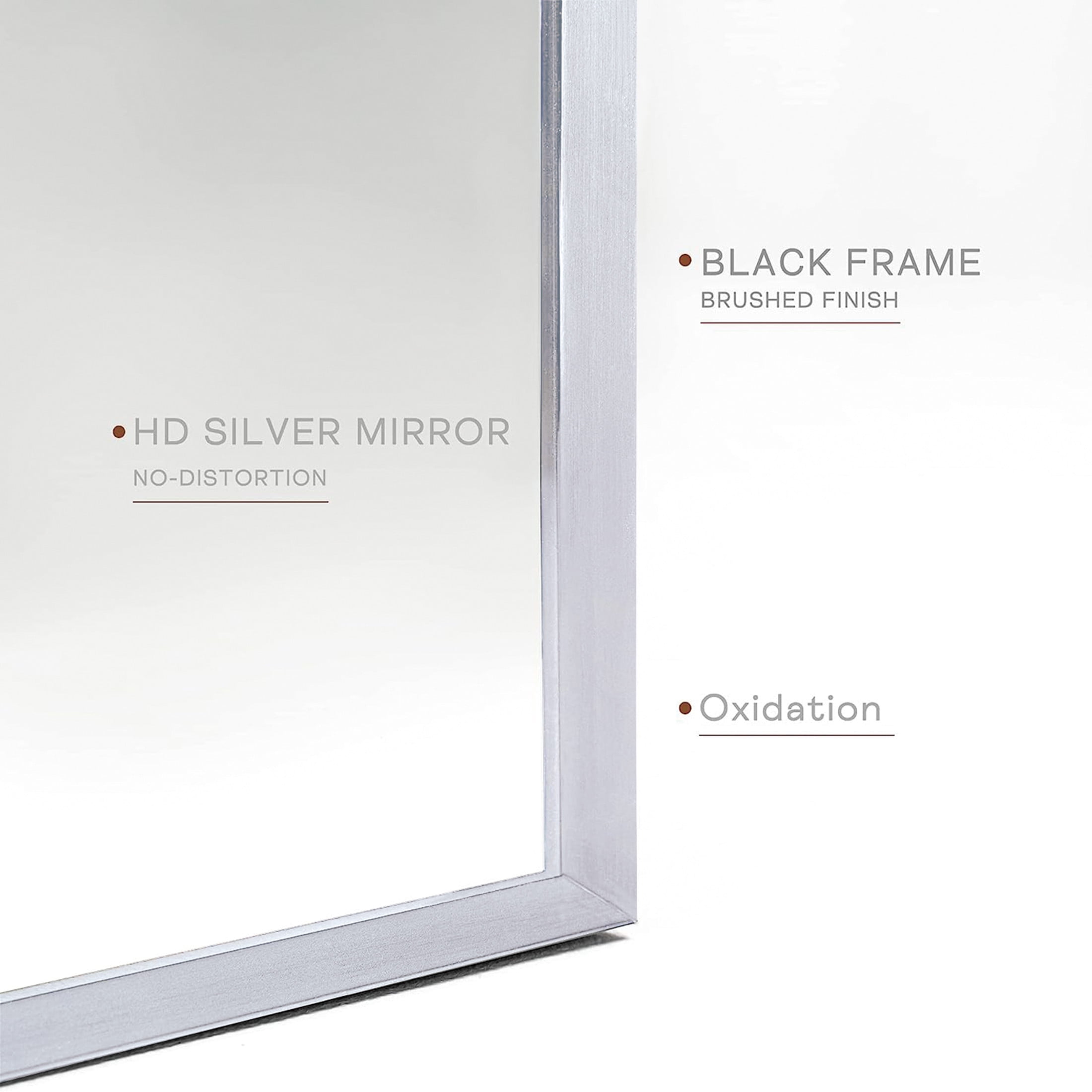 Noble House 24"x36" Arched Metal Wall Mirror, Vanity Mirror for Bathroom, Bedroom & Living Room, Silver