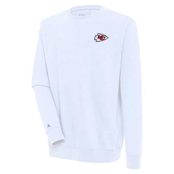 Men's Antigua White Kansas City Chiefs Victory Pullover Sweatshirt