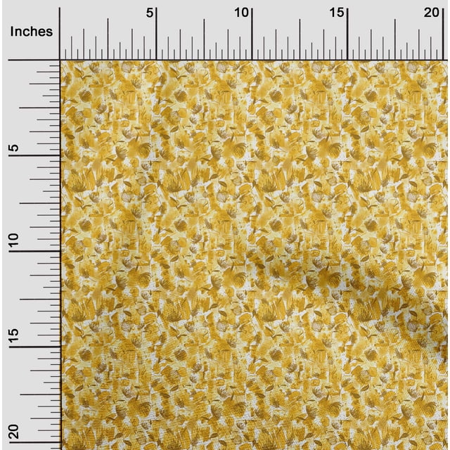 oneOone Rayon Yellow Fabric Florals Sewing Craft Projects Fabric Prints By Yard 56 Inch Wide-7IG