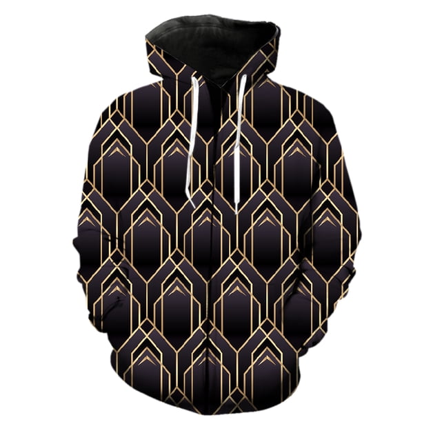 Sudadera con capucha y cremallera para hombre con estampado geométrico abstracto, chaquetas geniales con capucha, estampado 3D, estilo Harajuku, unisex, hip hop, divertidas, para adolescentes.
