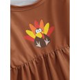 thumbnail image 6 of LMLYSoH Baby Girls Dress Turkey Print Frills Patchwork Crew Neck Long Sleeve Dress Fall Winter Princess Dress, 6 of 9