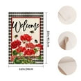 thumbnail image 5 of Welcome Garden Flag Double Sided Summer Bee Red Floral Buffalo Plaid Small Burlap Yard Flag House Seasonal Outside Outdoor Decoration 12 x 18 Inch, 5 of 5
