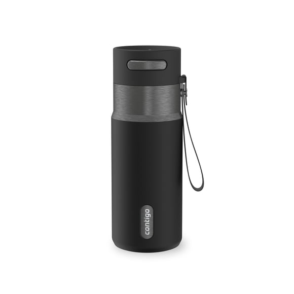 Contigo AutoSeal Insulated Stainless Steel Water Bottle with Carrying Strap, 16 oz (473 ml) – Leak-Proof, BPA-Free, Lead-Free, Dishwasher Safe