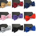thumbnail image 2 of Men Satin Bowtie Classic Wedding Party Bow Tie Solid Color Adjustable Necktie, 2 of 4
