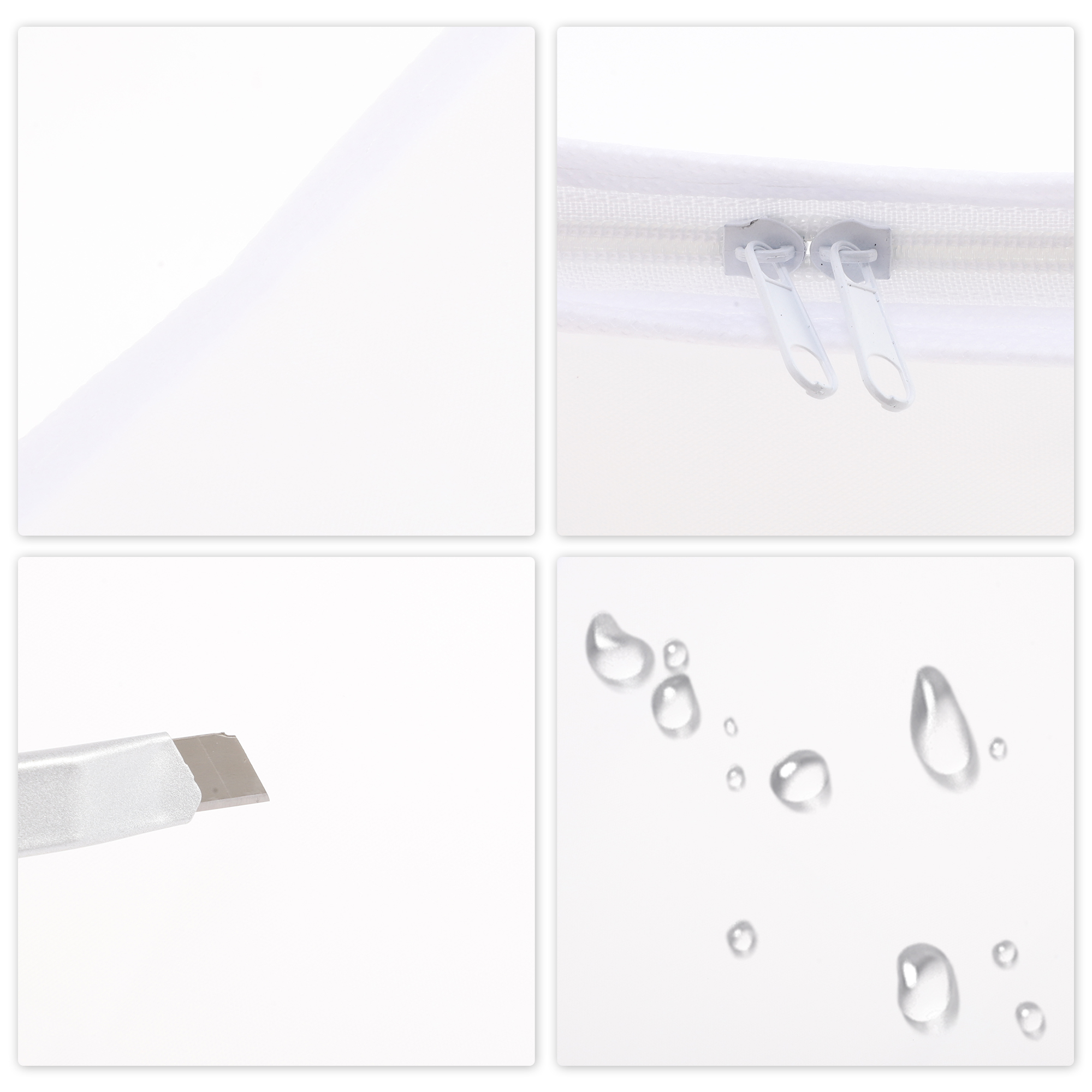 Unique Bargains Durable Storage Bag 1Pc Clear White White 31.50"x17.72"x5.91"