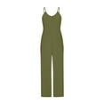 thumbnail image 3 of lcziwo Jumpsuits for Women Loose Sleeveless Spaghetti Strap Romper Ribbed Knit Wide Leg Overalls Solid Color One Piece Jumper Pants with Pockets, 3 of 7