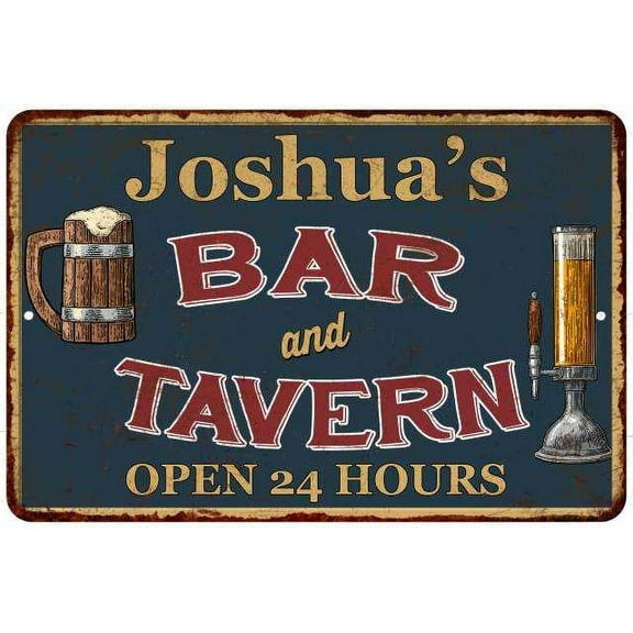 Joshua's Green Bar & Tavern Rustic Sign 8 x 12 High Gloss Metal 208120047405