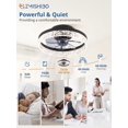 thumbnail image 3 of Ventilador de Techo ZMISHIBO con Luz y Control Remoto - Negro, 3 of 6
