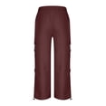 thumbnail image 4 of MexChoioe Womens Wide Leg Cargo Pants Plus Size Elastic Drawstring Waist Adjustable Hem Casual Outdoor Athletic Work Pants, 4 of 6