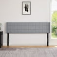 thumbnail image 7 of VECELO King Size Adjustable Height Upholstered Headboard, Modern Wingback Headboard with Double Nailhead Trimming and Button Tufting for Bedroom, Light Gray, 7 of 7