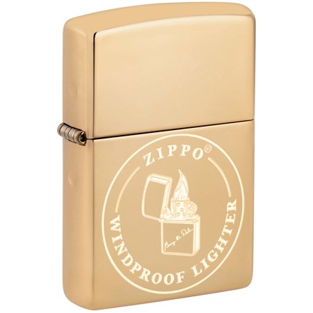 Zippo Lighter: Zippo Windproof Lighter Engraved - High Polish Brass 81075