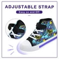 thumbnail image 3 of EUXTERPA Boys Dinosaur Sneakers Light Up Flashing Shoes Kids Easy Fasten High Top Canvas Sneaker Toddler Size 9, 3 of 6