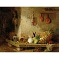 thumbnail image 2 of Eugene Cottin 18x15 Gold Ornate Wood Frame and Double Matted Museum Art Print Titled - Rabbits in the Larder, 2 of 4