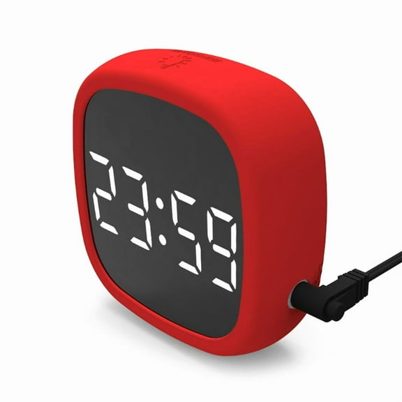 (1pc) Silicone voice-activated alarm clock (without battery)-red
