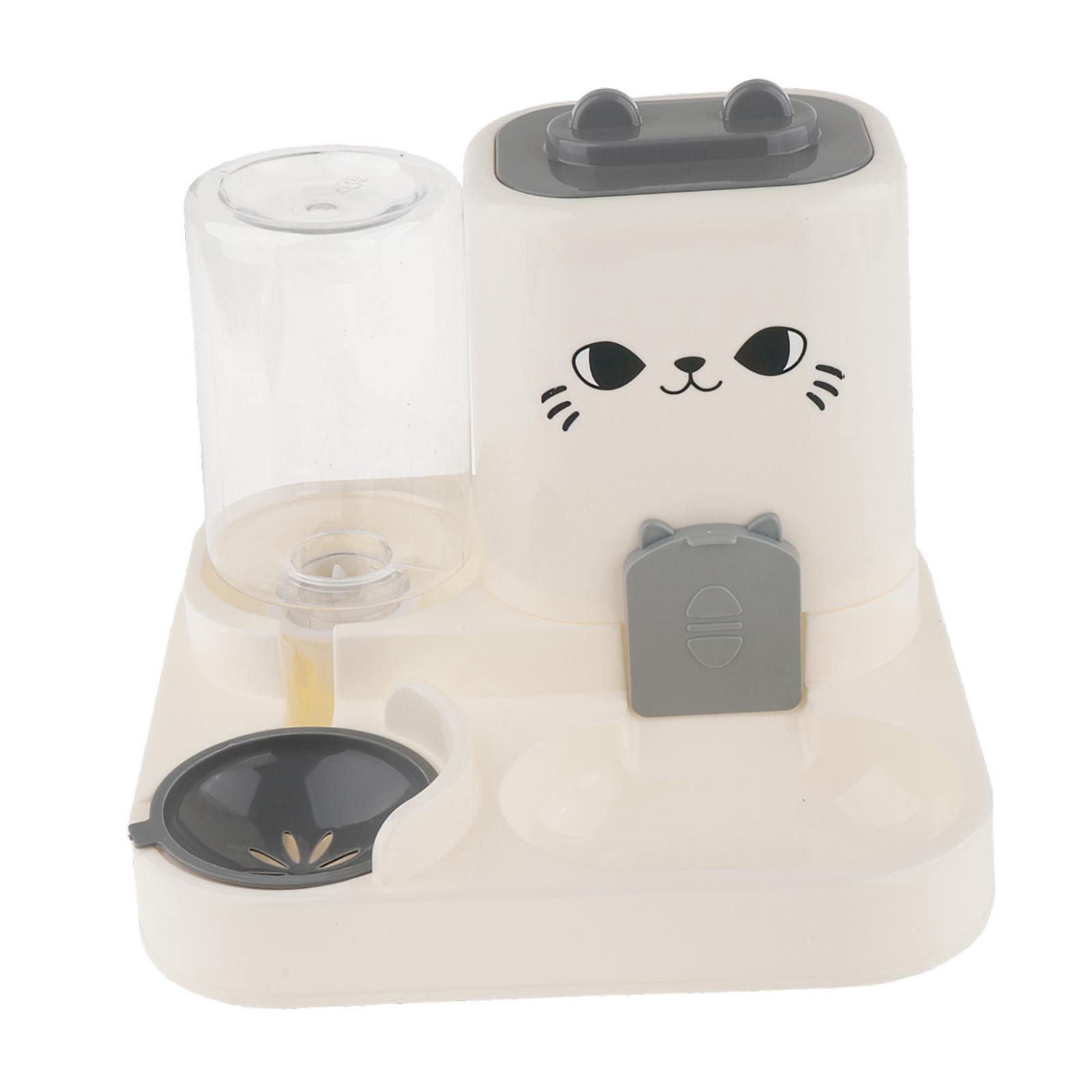 Automatic Pet Feeder 2 in 1 Food Water Dispenser Split Design Easy Clean for Cats Puppies Bunny Small Pets