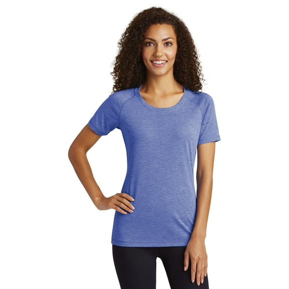 Sport Tek Women's Tri-Blend Wicking Scoop Neck Raglan Tee