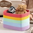 thumbnail image 4 of Rope Basket for Storage - 12”x10”x9” Storage Bins, Decorative Basket for Blankets, Woven Basket with Handles, Storage Baskets for Shelves, Home, Laundry (4 Pack, Rainbow), 4 of 14