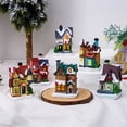 thumbnail image 2 of Christmas Village Christmas Village Houses 4Pcs Light Up Resin Winter Christmas Village Sets Simulation Miniature DecoraShatterproof Christmas Ornaments s for Christmas Tree Hanging Decorations, 2 of 6