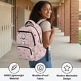thumbnail image 5 of Yspwyqan Kid Backpack for School, 17" 600D Polyester Backpack for Girls with Front Pocket, Adjustable Straps Pink Floral Koala Large Capacity Daypack for Preschool Kindergarten Hiking, 5 of 7