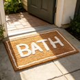 thumbnail image 2 of SLYNSHome Bathroom Mat,Faux Wool Absorbent Non Slip Indoor Doormat with White Border and Tufted Bath Lettering, Soft Kitchen Floor Mat for Shower Tub Entrance Home Decor, 2 of 7