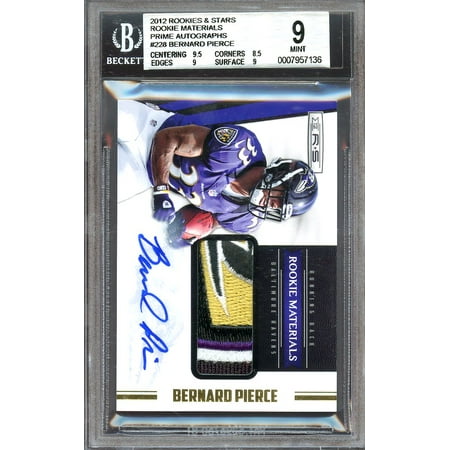 - 2012 rookies & stars rookie materials prime autographs #228 BERNARD PIERCE BGS 9