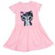 thumbnail image 1 of Vestido De Niña Con Estampado De Gato Con Lazo Una Falda De Línea Color O Cuello Vestido De Camiseta De Manga Corta [Yue Xinghui] Propiedad Intelectual Procesada Vestido De Niña ANGGREK Color O Neck Short Sleeve T Shirt Dress, 1 of 7