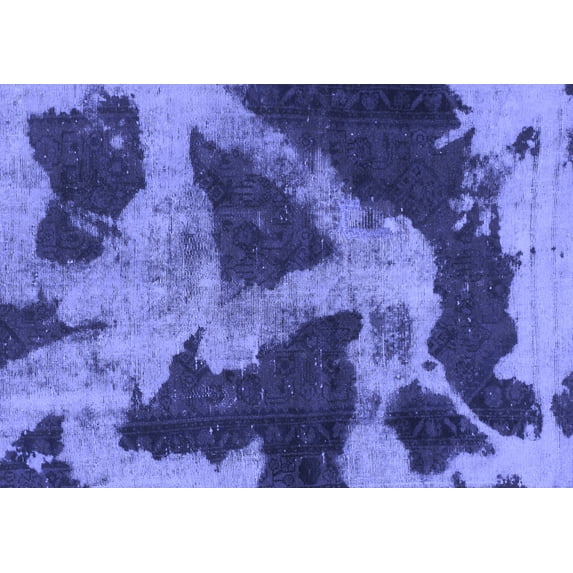 Ahgly Company Indoor Rectangle Abstract Blue Modern Area Rugs, 2' x 4'