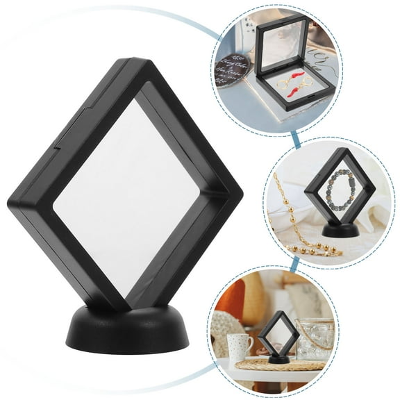 PartyKindom Shadow Box Display Case Enclose Items Black Floating Design Business Display 1Pcs