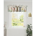 thumbnail image 3 of Kitchen Curtains Tiers and Valances Set Happy Easter Bunny Rabbit Flowers Spring Black Plaid Retro Farmhouse Decor Rod Pocket Short Window Curtains for Bedroom Bathroom Cafe, 3 Pieces, 24 Inch Long, 3 of 5