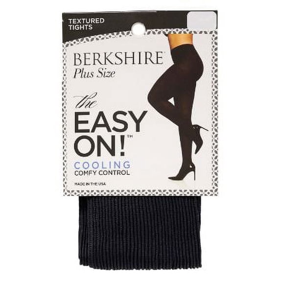 Plus Size Easy On Ribbed Cooling Control Top Tights