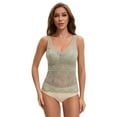 thumbnail image 4 of Unique Bargains Women's Lace Mesh V Back Wide Strap Fixed Cup Camisoles S Green, 4 of 6