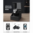 thumbnail image 5 of Automatic watch winder: Automatic single watch winder box, black carbon fiber leather rotating case, watch winder with silent motor, battery powered or AC adapter, 5 of 6