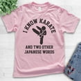 thumbnail image 2 of Kids I Know Karate And Two Other Japanese Words Shirt, Youth Kids Boy Girl T-Shirt, Karate Jiu Jitsu MMA Tee, Light Pink, Large, 2 of 4