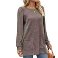 thumbnail image 2 of AherBiu Womens Ribbed Sweater Tunic Tops to Wear with Leggings Spring Fall Long Sleeve Shirt with Pockets, 2 of 3