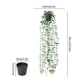 thumbnail image 6 of Hanging Artificial Pothos with Pot, Faux Trailing Green Vine Plant for Indoor Wall Shelf Home Decor, 6 of 6