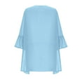 thumbnail image 6 of Chiffon Kimono Cardigan Women - 3/4 Sleeve Pleated Cuff Open Front Beach Cover Up Lightweight Sheer Resort Wear Y2K Effortless, 6 of 7